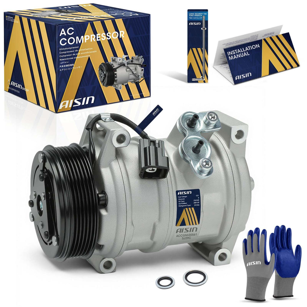 AISIN AFTERMARKET ACCGM-00561 Air Conditioning AC Compressor with Clutch