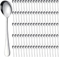 100 Pcs Soup Spoons Bulk, Stainless Steel, Silver