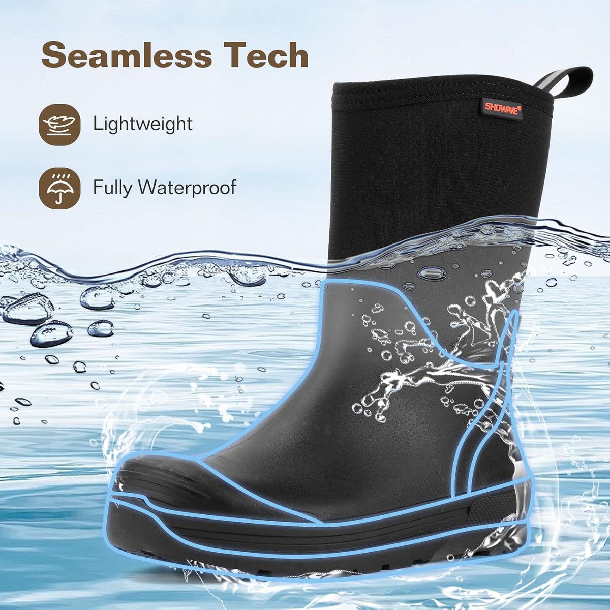 Kid's Rain Boots Waterproof Rubber Mud Boot Boys Girls Insulated Durable Neoprene Outdoor Boots All Seasons