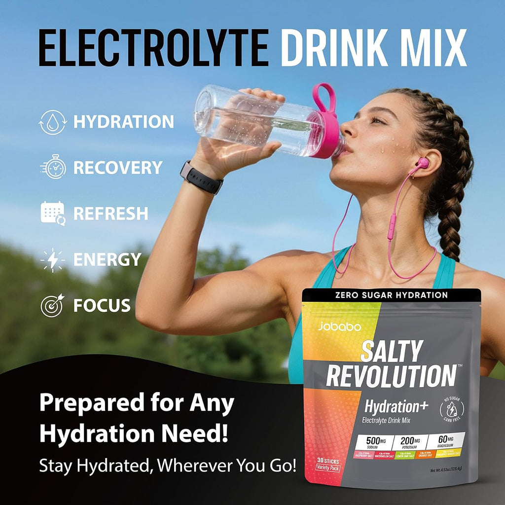 Salty Revolution Electrolytes Powder Packets, Variety Pack (30 Servings)