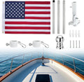 American flag with Pole,Flag poles Kit Embroidered USA Flag | 2x3 Ft | Includes 4 FT Heavy Duty Tangle Free Flagpole