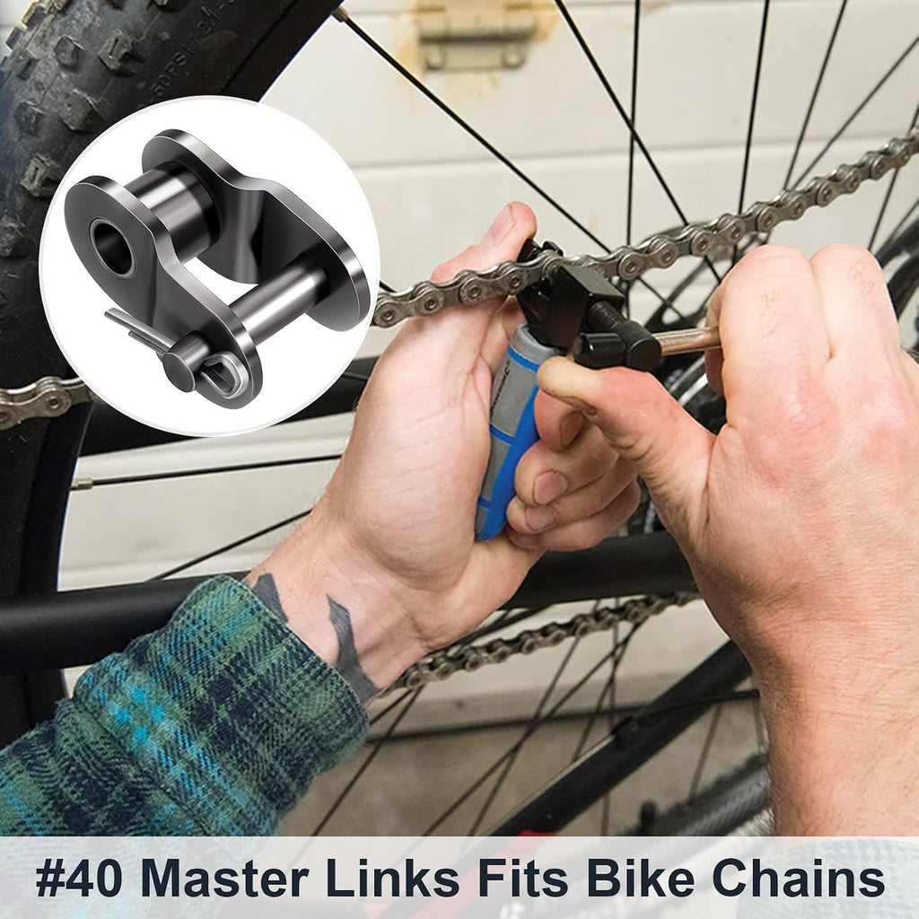 #40 8 PCS Roller Chain Offset Half Link, Carbon Steel Half Link Crank Link for 08A Chain