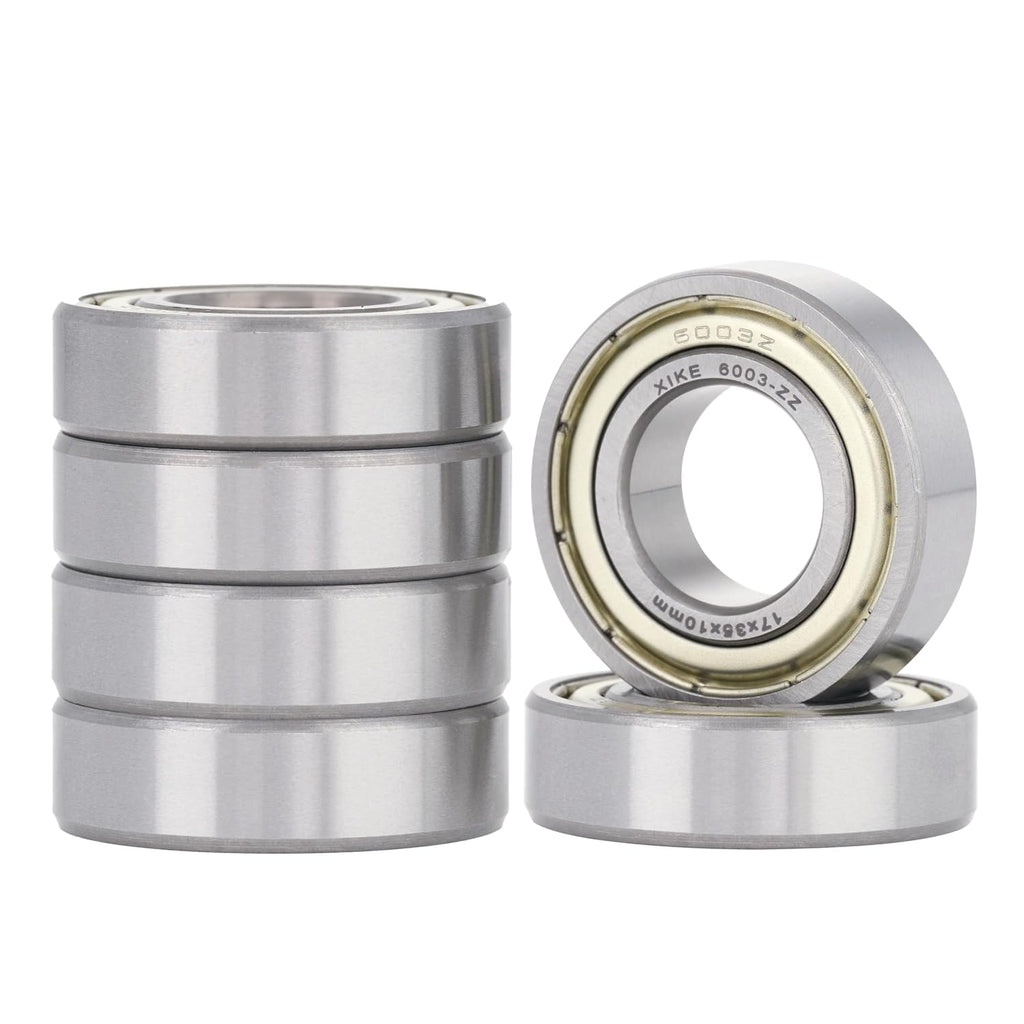 XIKE 6003ZZ Shielded Deep Groove Ball Bearings, 17x35x10 mm, 6-Pack