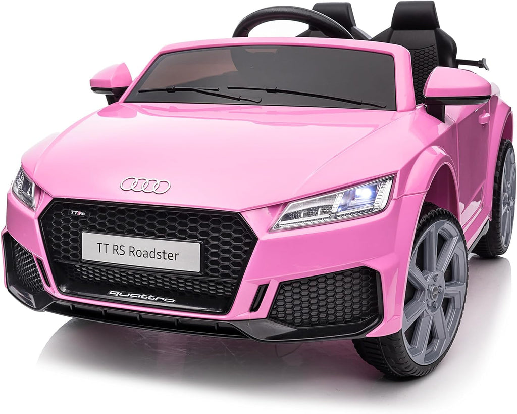 Licensed Audi Electric Car for Kids, 24V Ride on Toy Car for Toddlers with Remote Control, Bluetooth - Light Pink