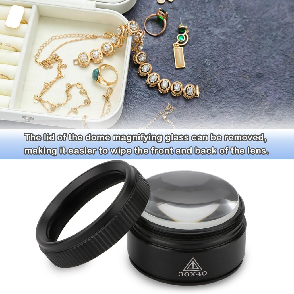 30X Portable Jewelers Loupe Pocket Handheld Magnifier | Sturdy metal, loupe handheld magnifying glass for jeweler