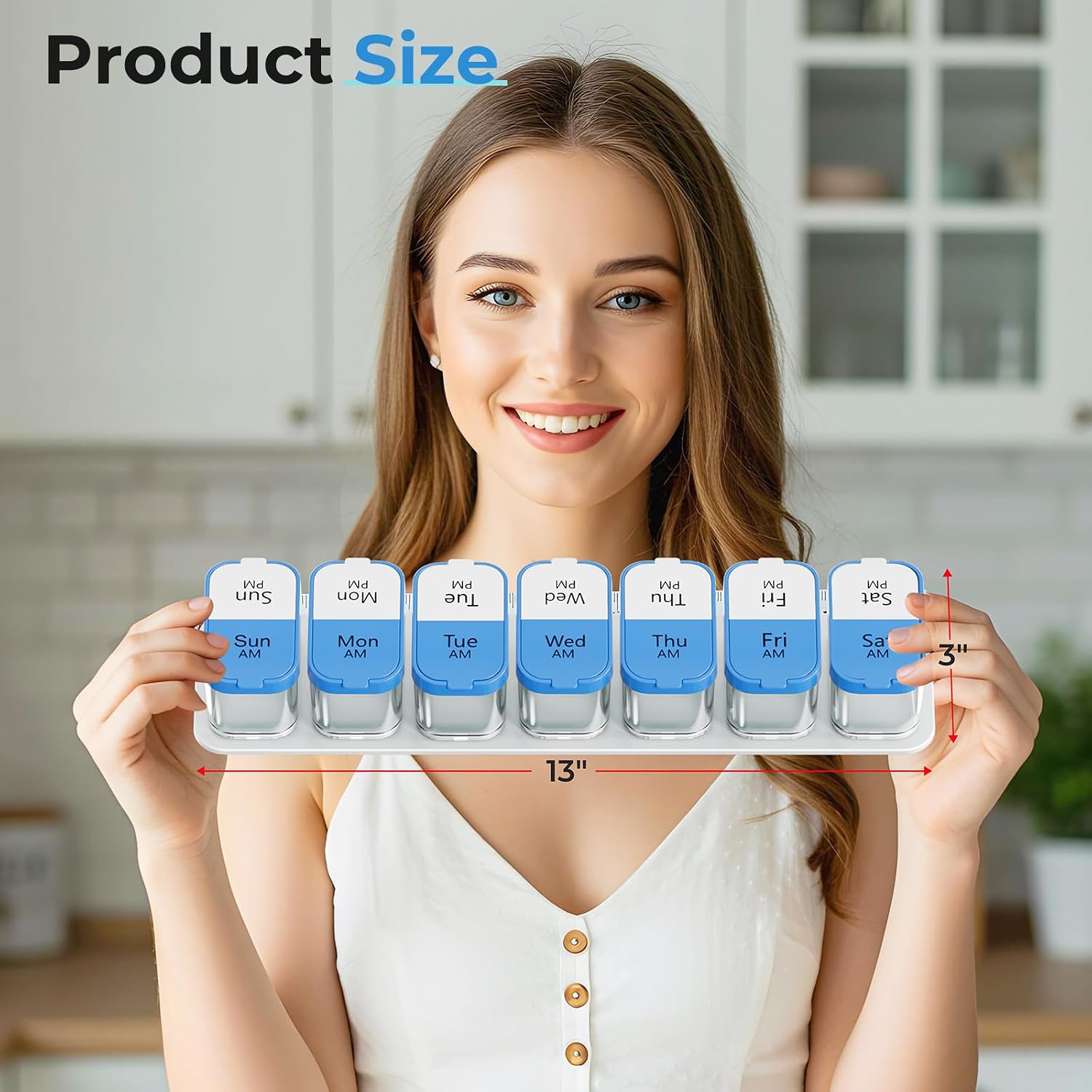 Extra Large Weekly Pill Organizer 2 Times A Day, XL Pill Box 7 Day Am Pm, Jumbo Medicine Organizer to Hold Daily
