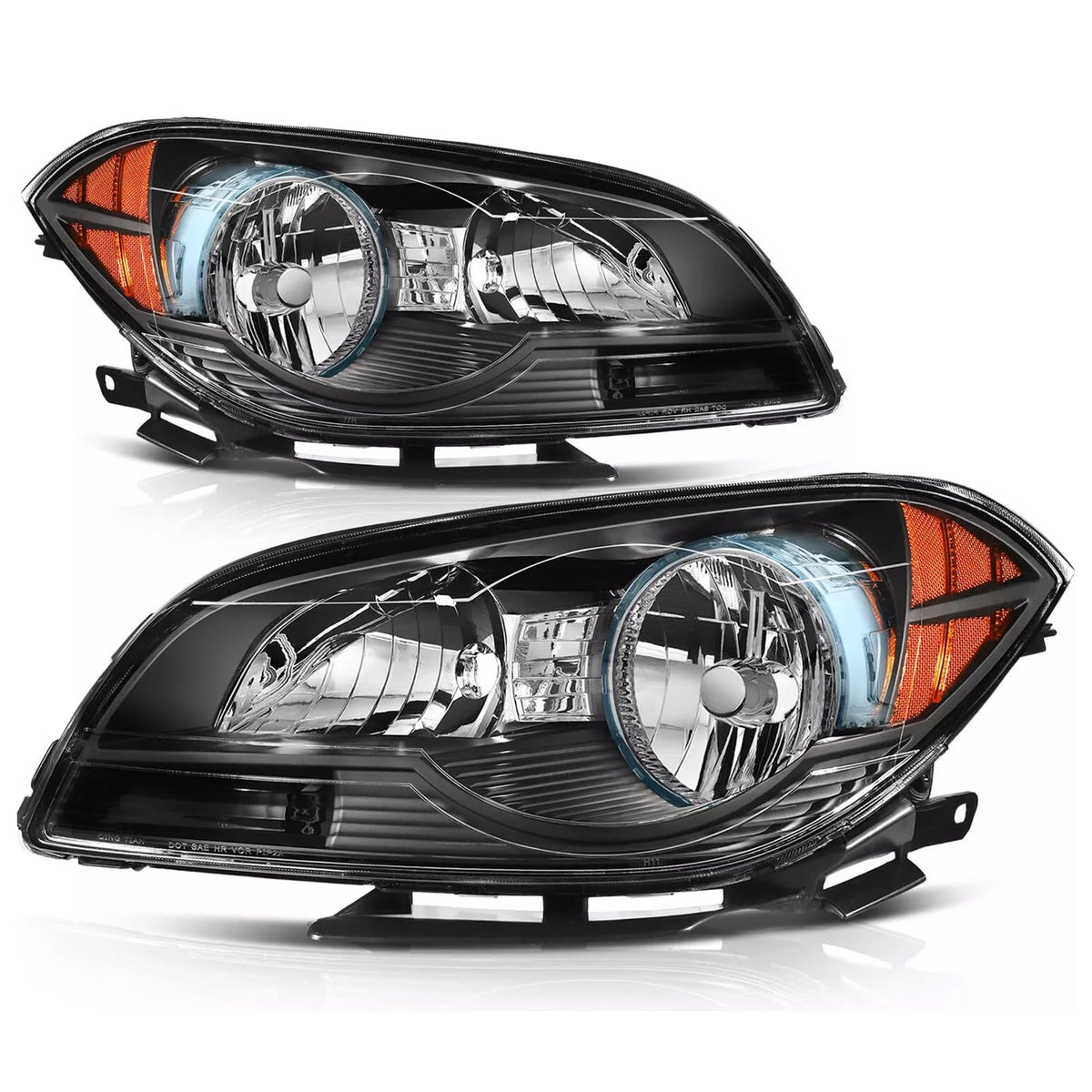 Black Clear Headlight Assembly for 2008 2009 2010 2011 2012 Chevy Malibu
