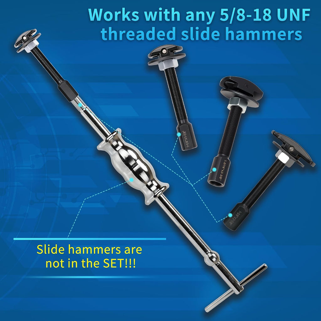 Rear Axle Bearing Puller Tool Set, 3PCS Axle Bearing Puller Extractor, Rear Axle Bearing Removal Tool Kit, Puller