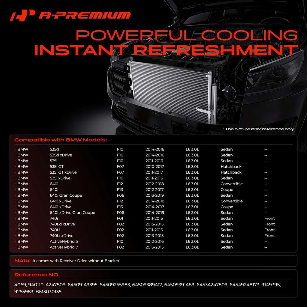 A-Premium Air Conditioning Condenser Compatible with BMW
