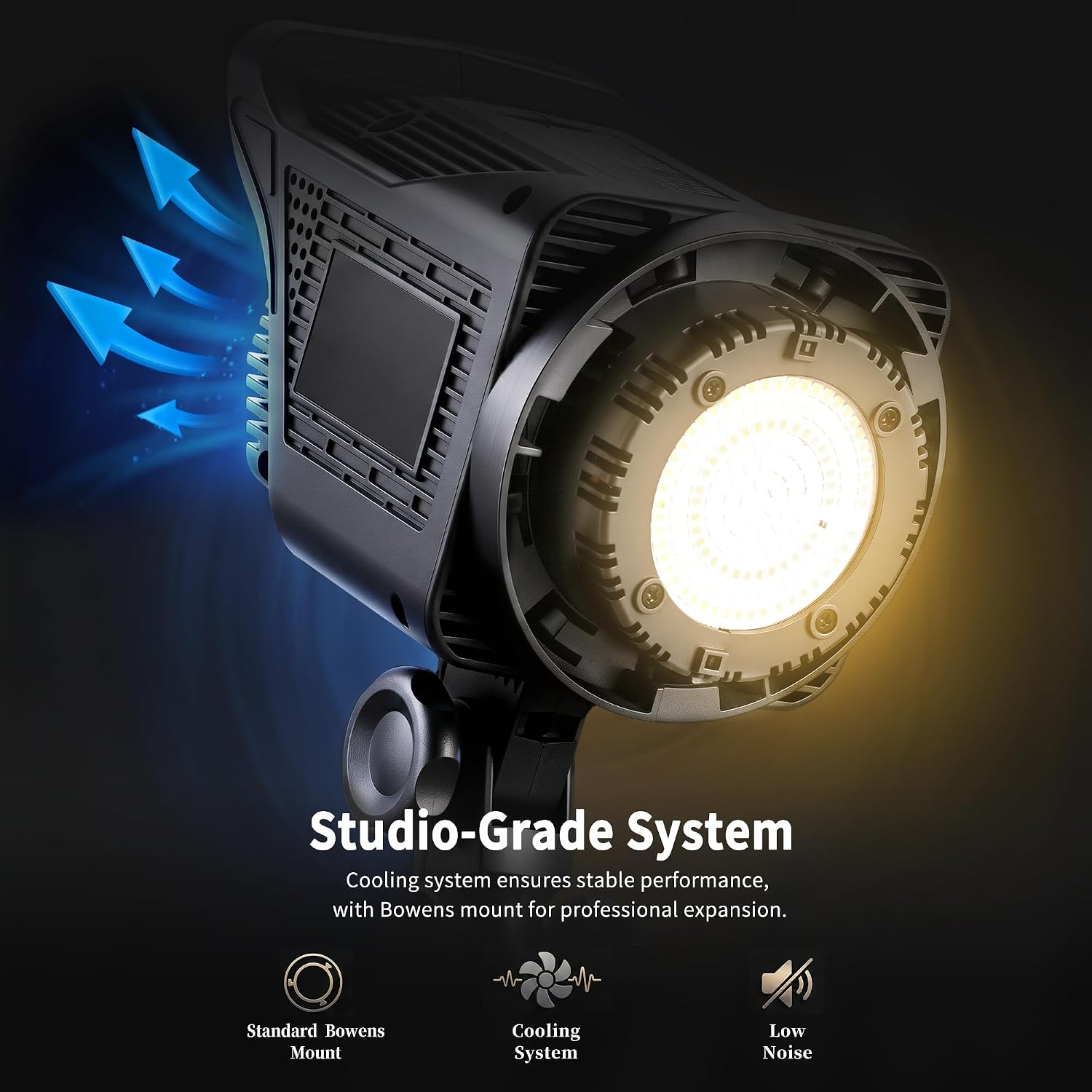 Softbox Lighting Kit, 2700-6500K LED Photography Lighting with 16.5” Quick-Release Softbox/Bowens Mount/Cooling