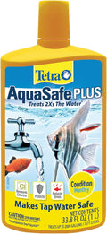 AquaSafe Plus Water Conditioner & Dechlorinator For Aquarium, 33.8 oz | Treats 2X the Water as Standard AquaSafe
