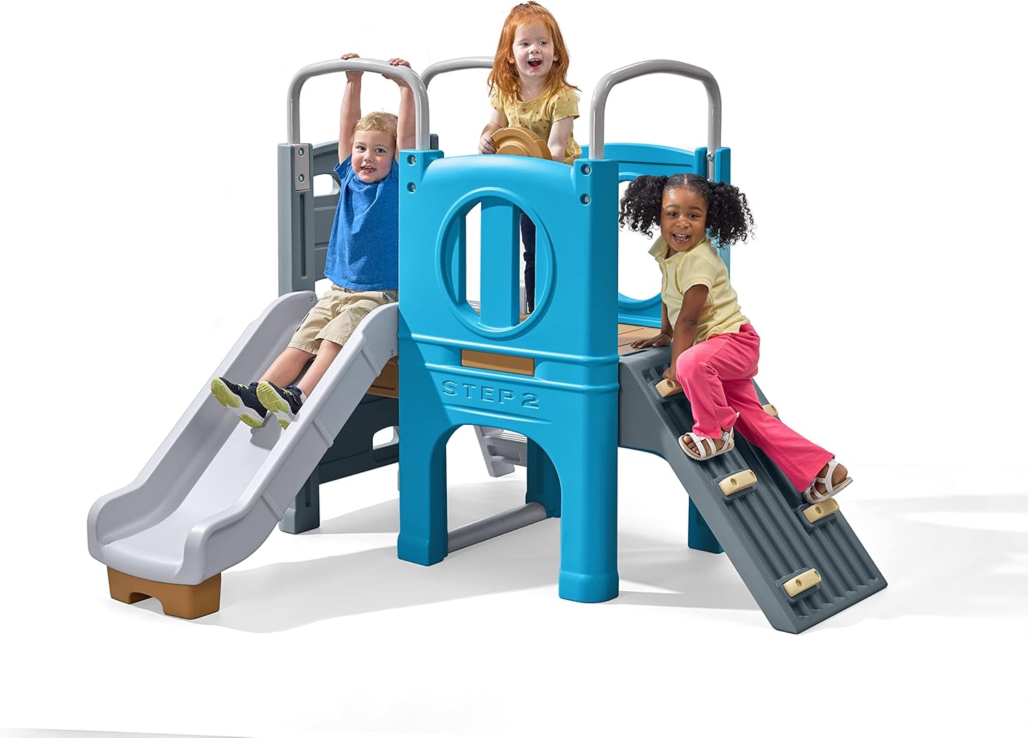 Step2 Scout & Slide Climber, Kids Outdoor Playset, Backyard Playground Set, Slide, Climbing Wall, Tunnel, Outside