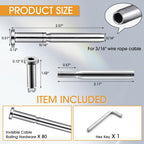 80 Pack 3/16" Stainless Steel Cable Railing Hardware Kit, Silver