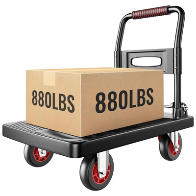 Upgraded Foldable Push Cart Dolly | 880 lbs. Capacity Moving Platform Hand Truck | Heavy Duty Space Saving