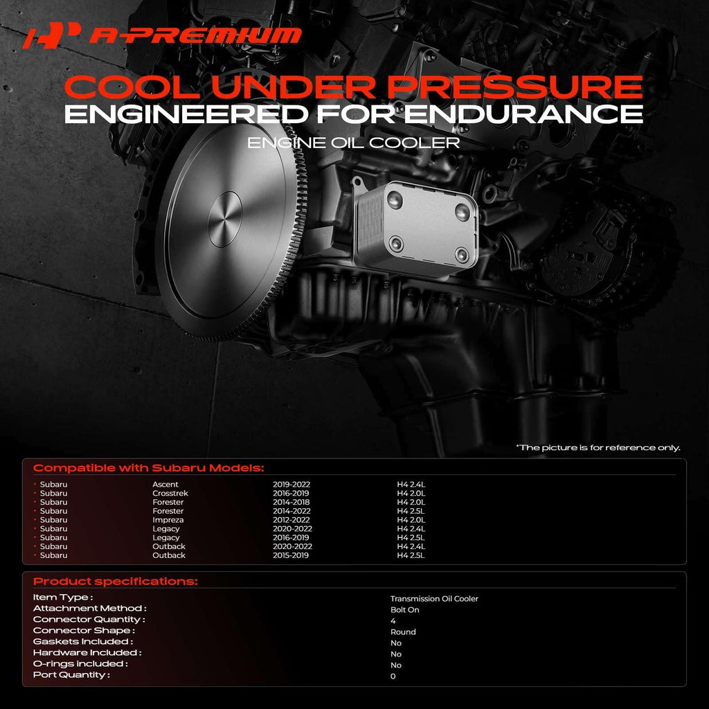A-Premium Transmission Oil Cooler Compatible with Subaru