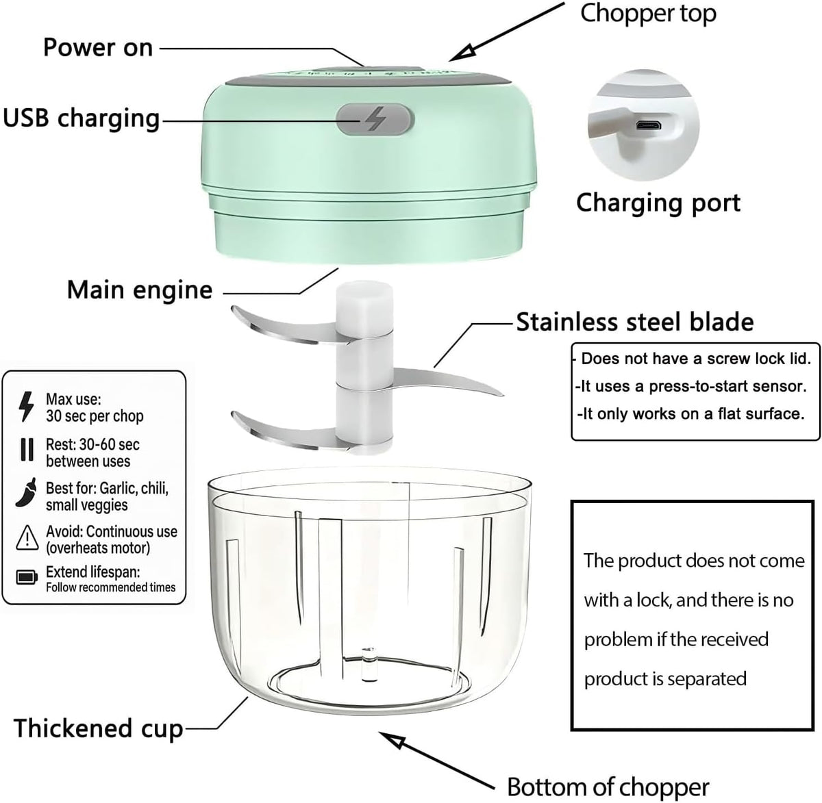 Electric Mini Vegetable Chopper, Food Chopper, Garlic Slicer Veggie, Salad, Lettuce, Onion, Chili Crusher, Tomato