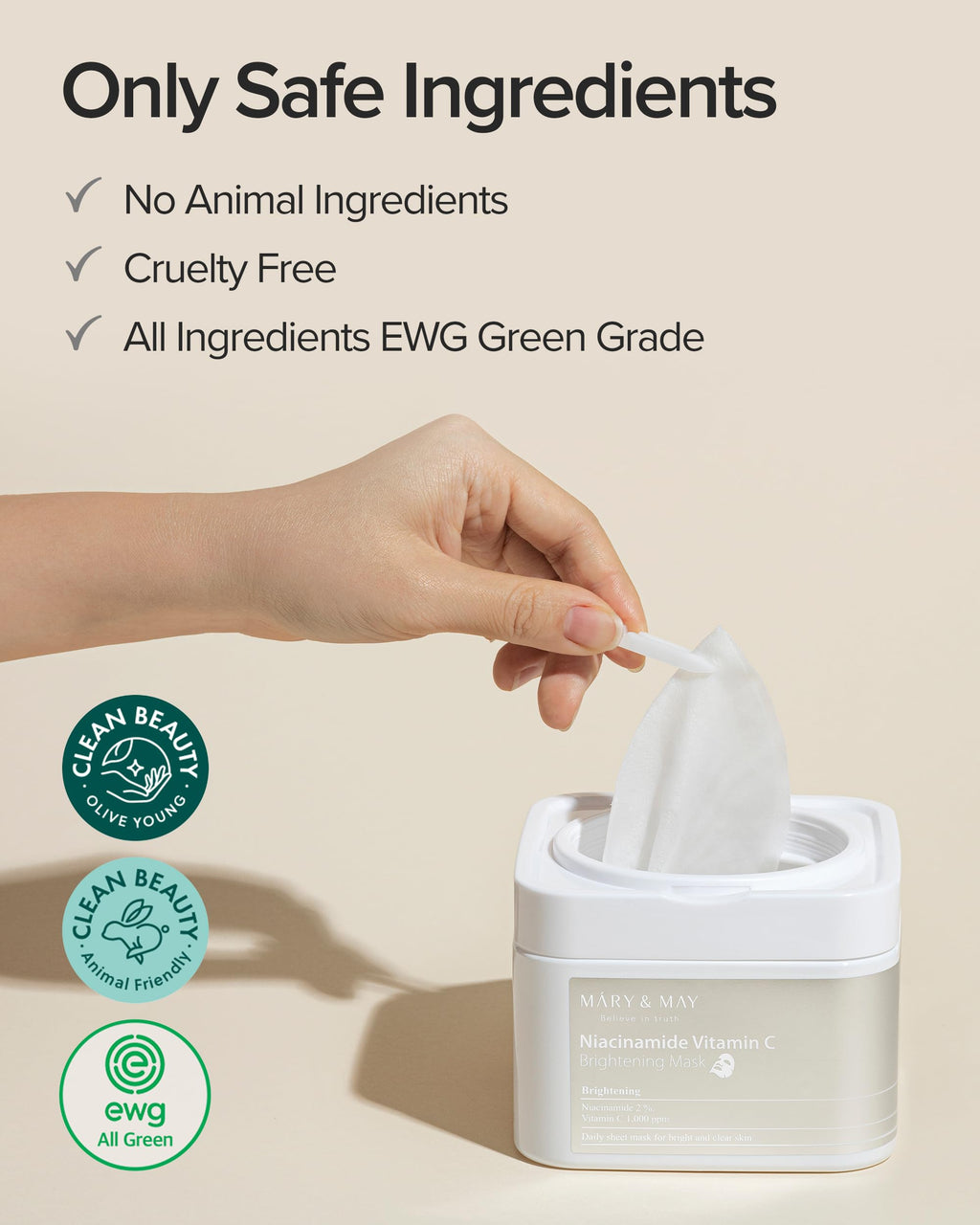 Niacinamide + Vitamin C Daily Sheet Mask, 30 Sheets Pull-Out