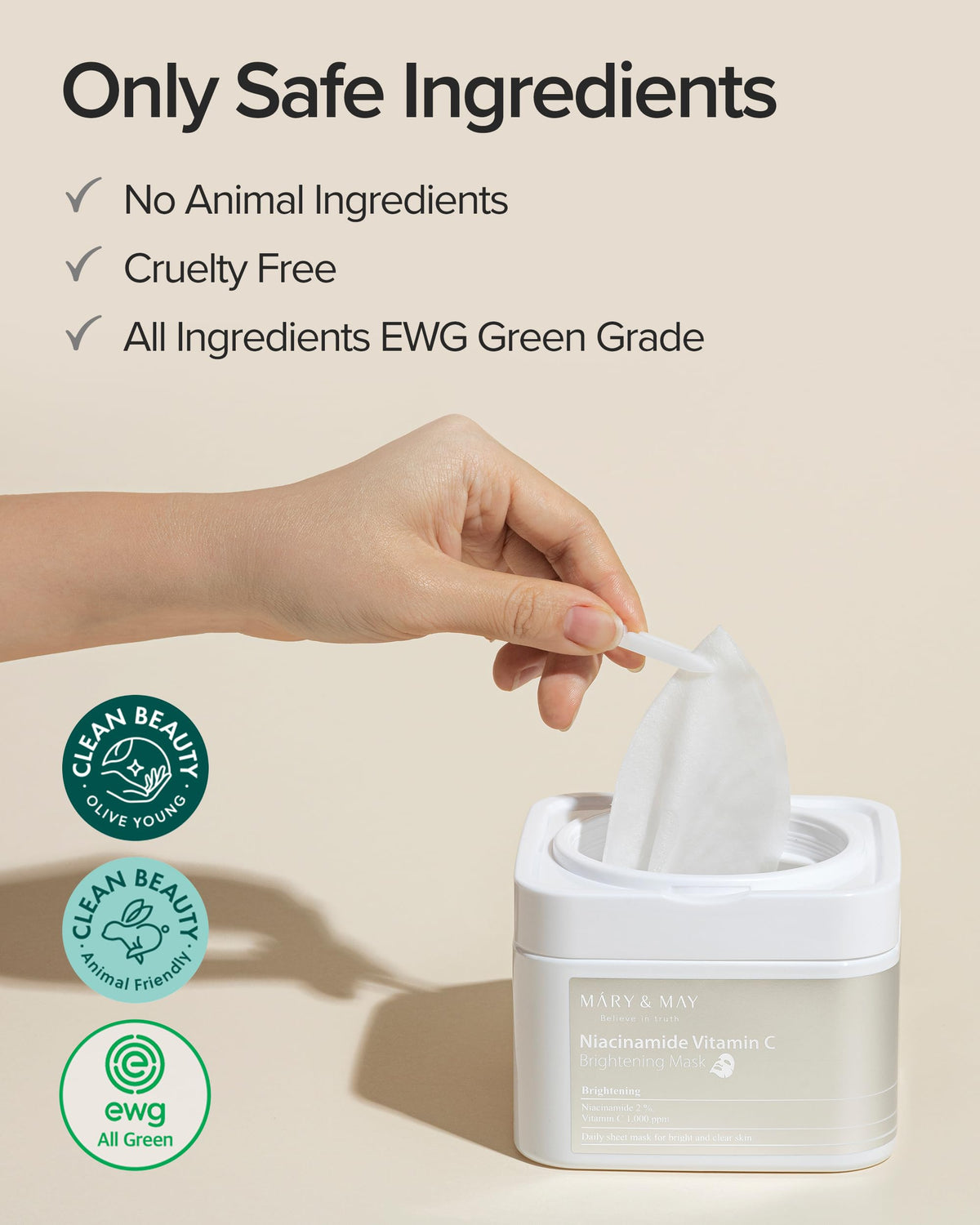 Niacinamide + Vitamin C Daily Sheet Mask, 30 Sheets Pull-Out