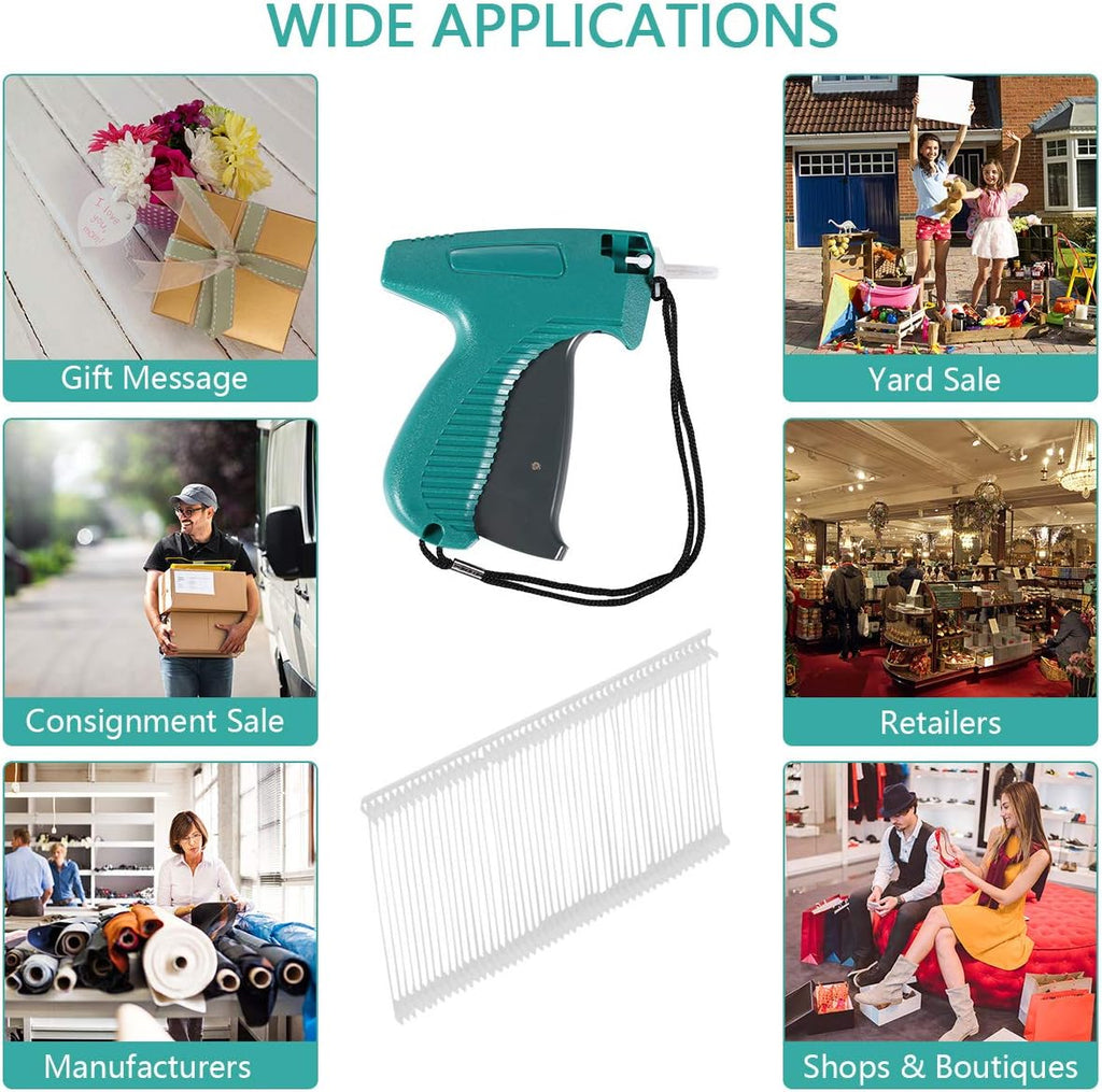Price Tagging Gun for Clothing, Standard Retail Price Tag Attacher Gun for Clothes with 6 Needles & 1000pcs 2" Barbs