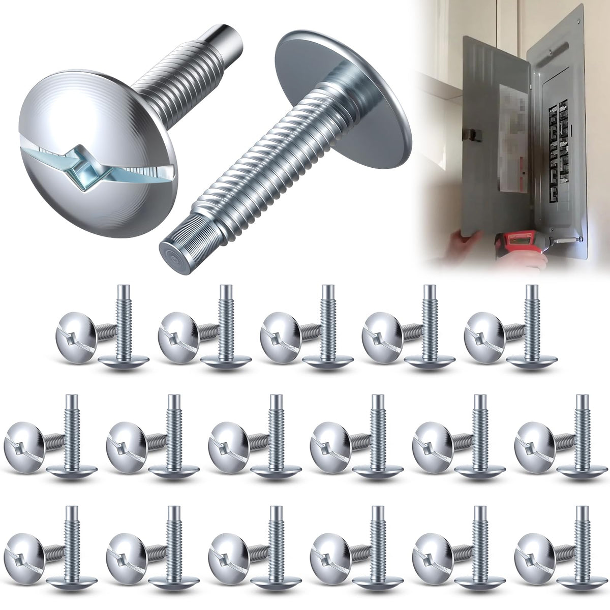 36 Pcs Electrical Panel Screws for Square D Load Center(Sliver）