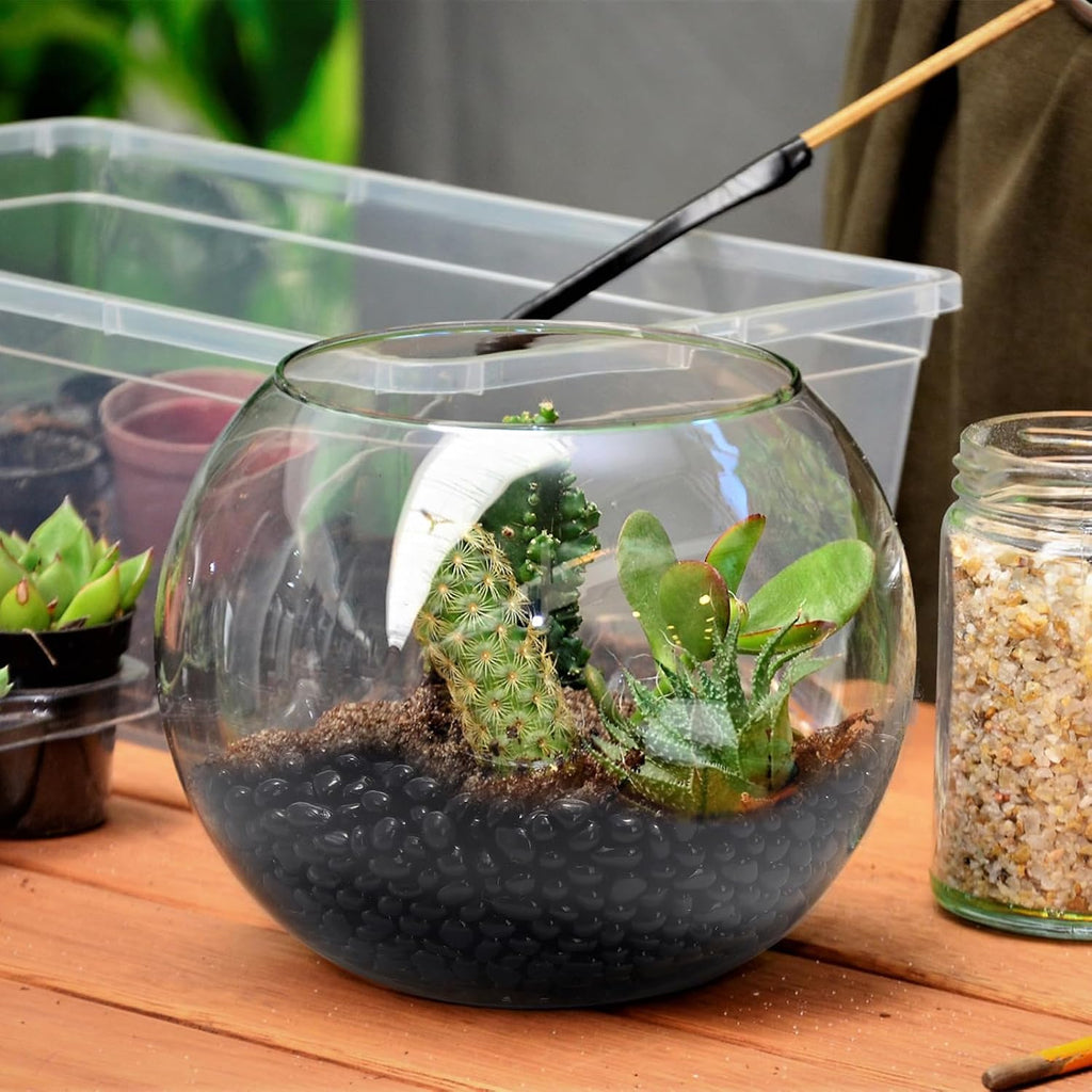3 LB Small Aquarium Substrate Gravel Sand, Polished Smooth Fish Tank Gravel, Black Crystal Chip Stone, Natural