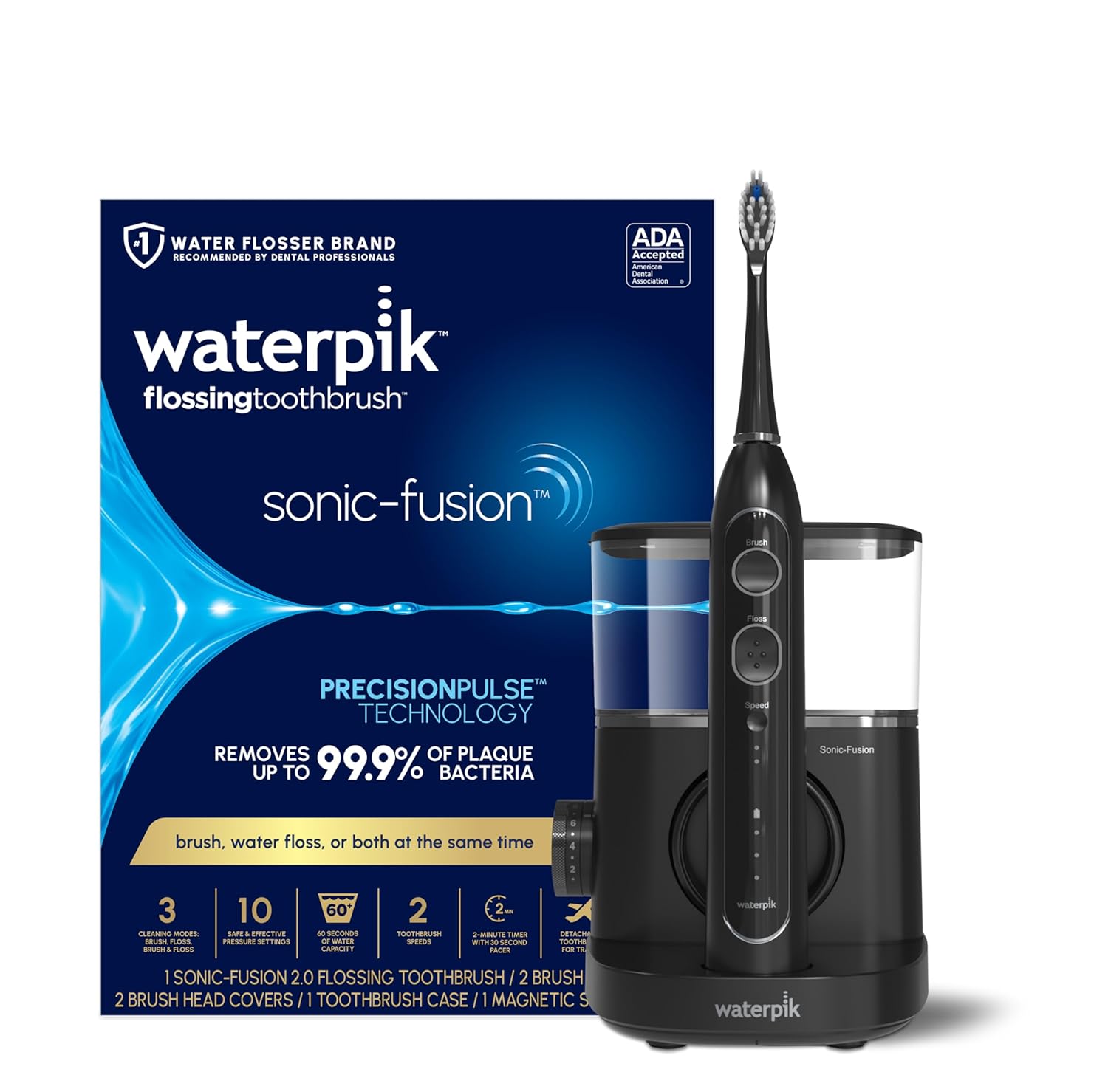 Sonic-Fusion 2.0 Professional Flossing Electric Toothbrush with Water Flosser Combo Two In One, For Daily Gum Care