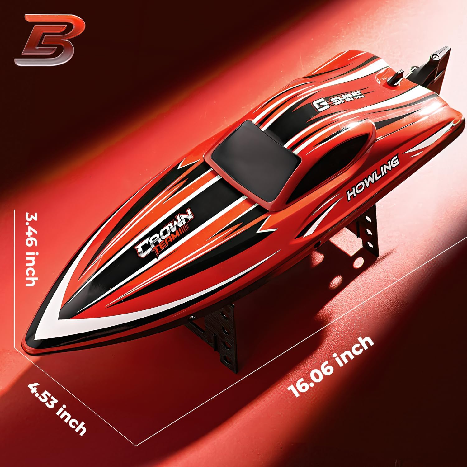 HJ818PRO 16 Inch 55 KPH Brushless RC Boat for Adults | 55 KPH Speed & Brushless Motor; Waterproof Hull; Large RC