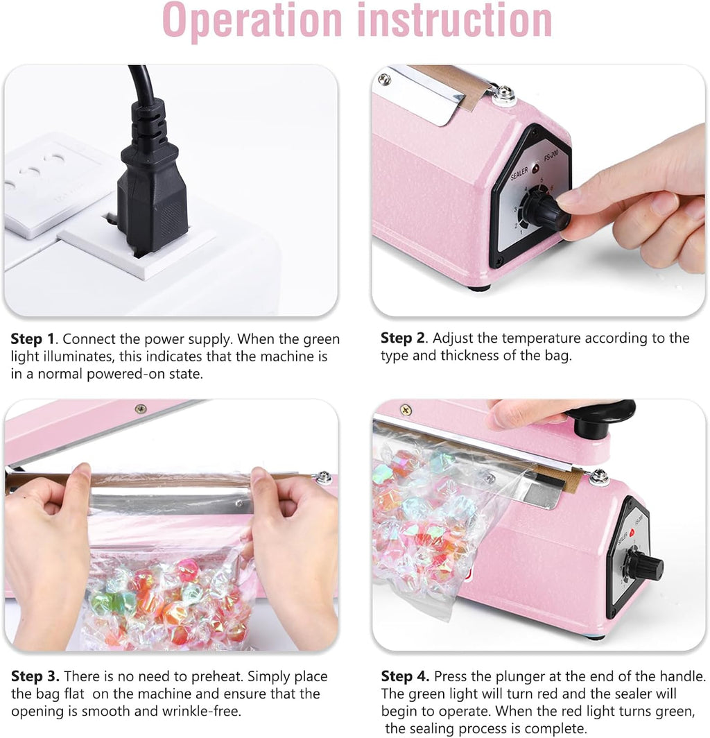 Impulse Sealer 16 inch Manual Heat Sealer Machine for Plastic Bags