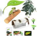 Crested Gecko Tank Accessories, Reptile Decor,Reptile Hanging Plants Vines with Coconut Shell Ladder Hideout Hermit