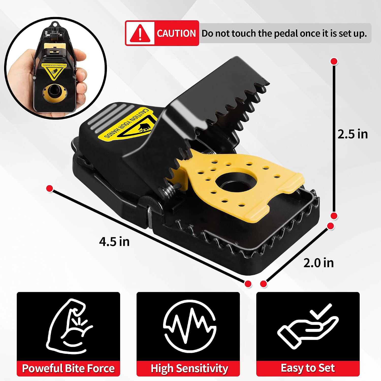 Mouse Traps, 12 Pack Snap Rat Traps, Quick-Set Reusable Sanitary Mice Traps, Rodent Traps Mice Catchers Indoor