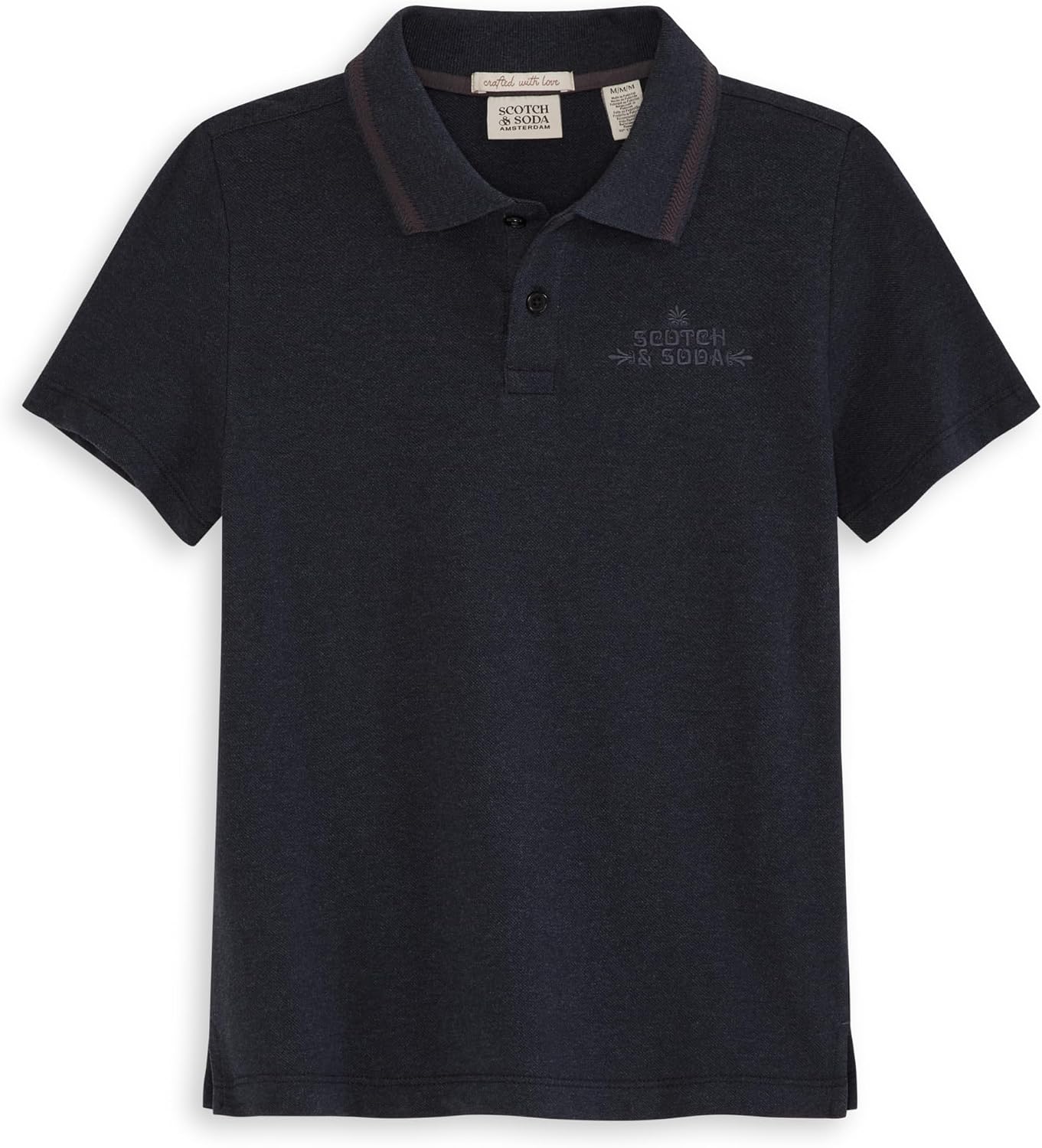 Scotch & Soda Boys' Classic Polo, Short Sleeve Collared Shirt, Embroidered Logo