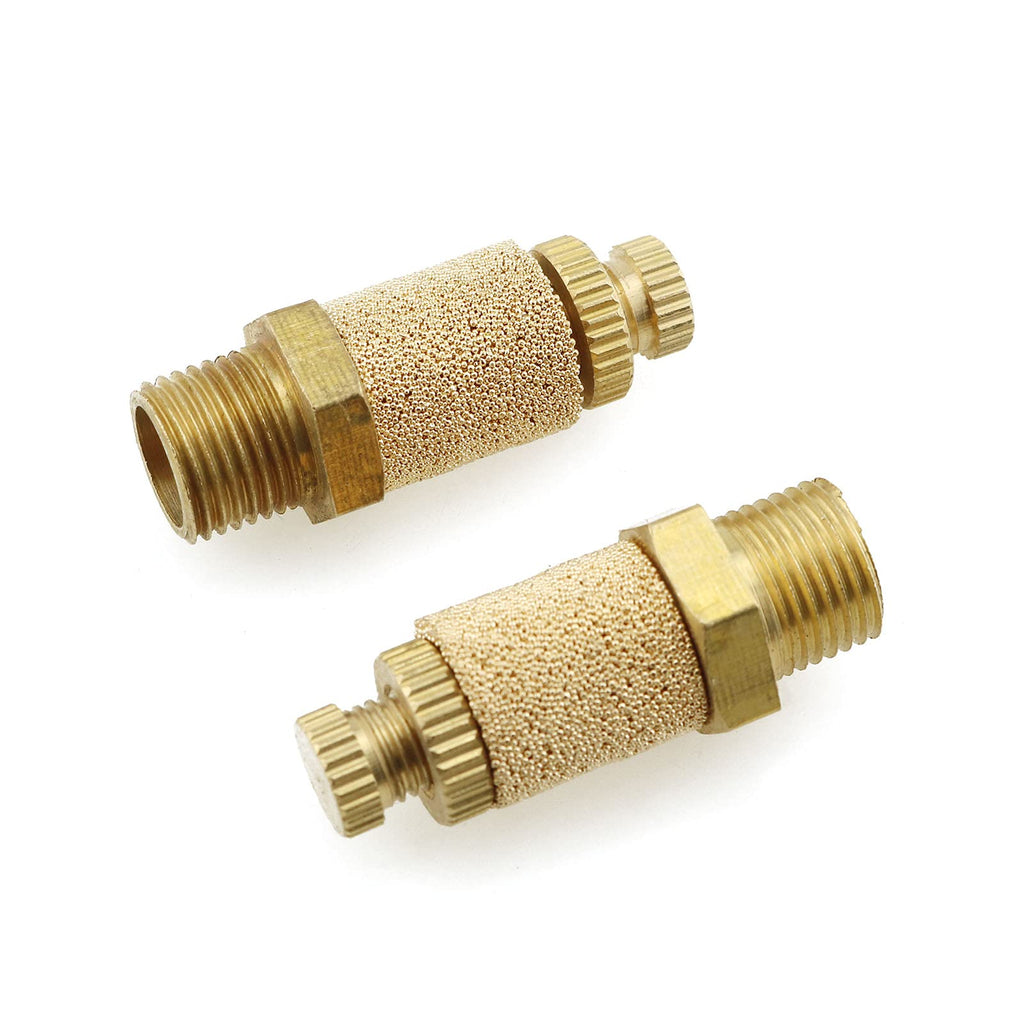 E-outstanding 5Pcs Solenoid valve copper muffler Pneumatic Muffler Silencer Adjustable 1/8 inch Threaded Air Filter Flow Speed Controller Muffler Fitting
