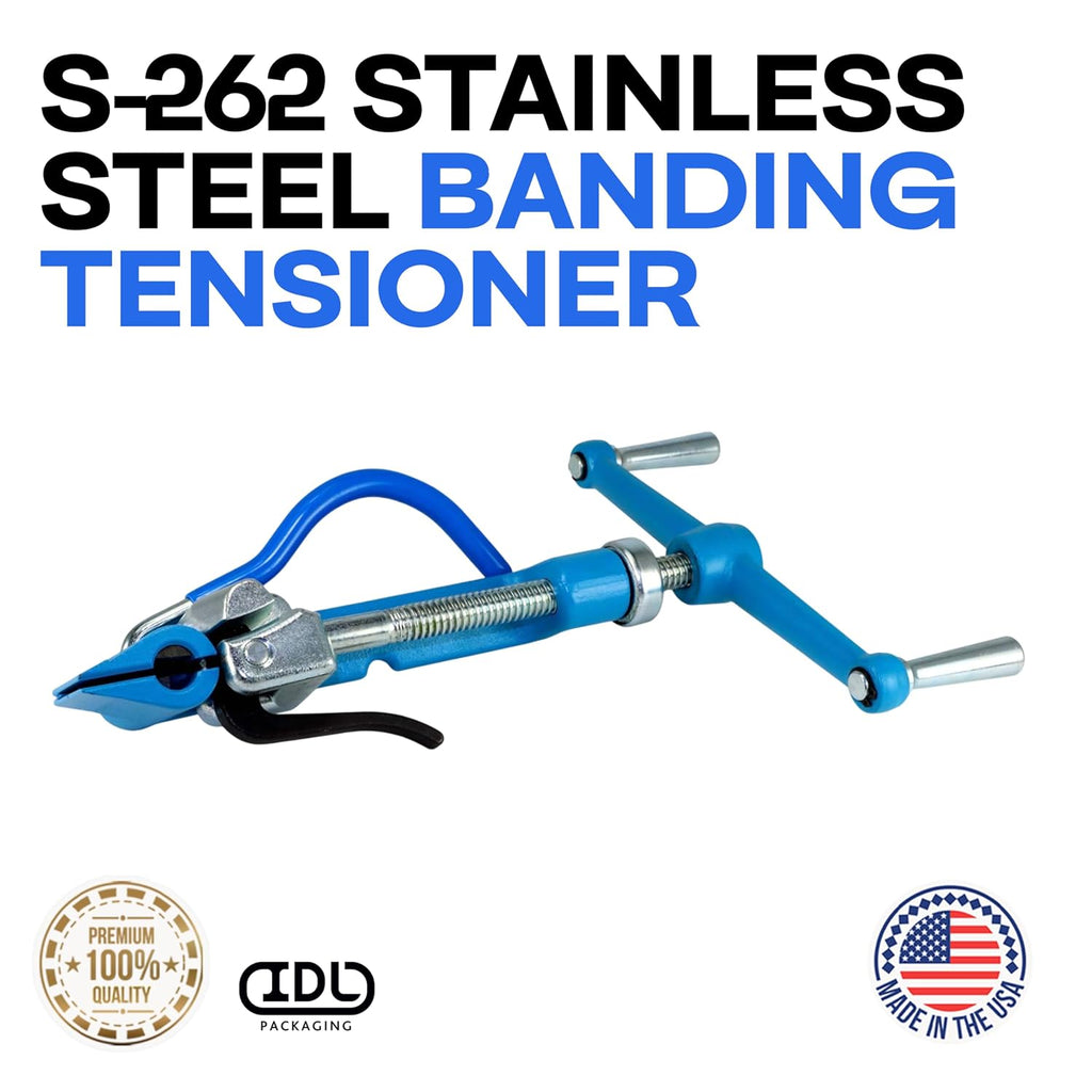 S-262 Stainless Steel Banding Tensioner for 1/2" to 3/4" Width Banding - Heavy-Duty Banding Tool for High Tensile