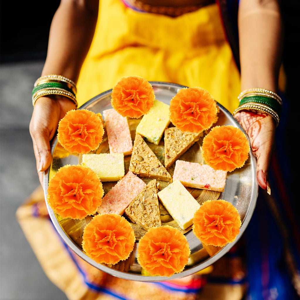 101 Pcs Marigold Flower Heads Bulk Silk with Stems