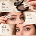 Eyebrow Stamp Kit with 3 Reusable Brow Stencils, Waterproof Eye brow Powder Stamp for Natural Defined Brows, Quick