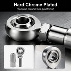 MDEOOSKY 2 Pair 3/8" Heim Joint Rod End Kit, 0.375” Chromoly Joints Panhard Kit with Tube Adapters & Jam Nuts, Ideal for Steering and Suspension Systems