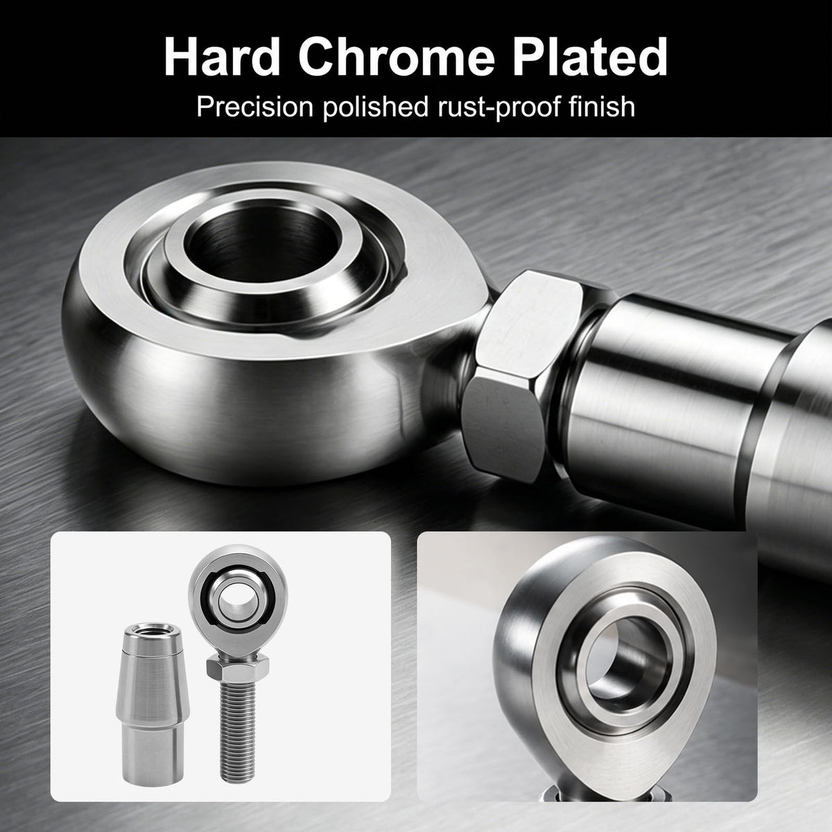MDEOOSKY 2 Pair 3/8" Heim Joint Rod End Kit, 0.375” Chromoly Joints Panhard Kit with Tube Adapters & Jam Nuts, Ideal for Steering and Suspension Systems