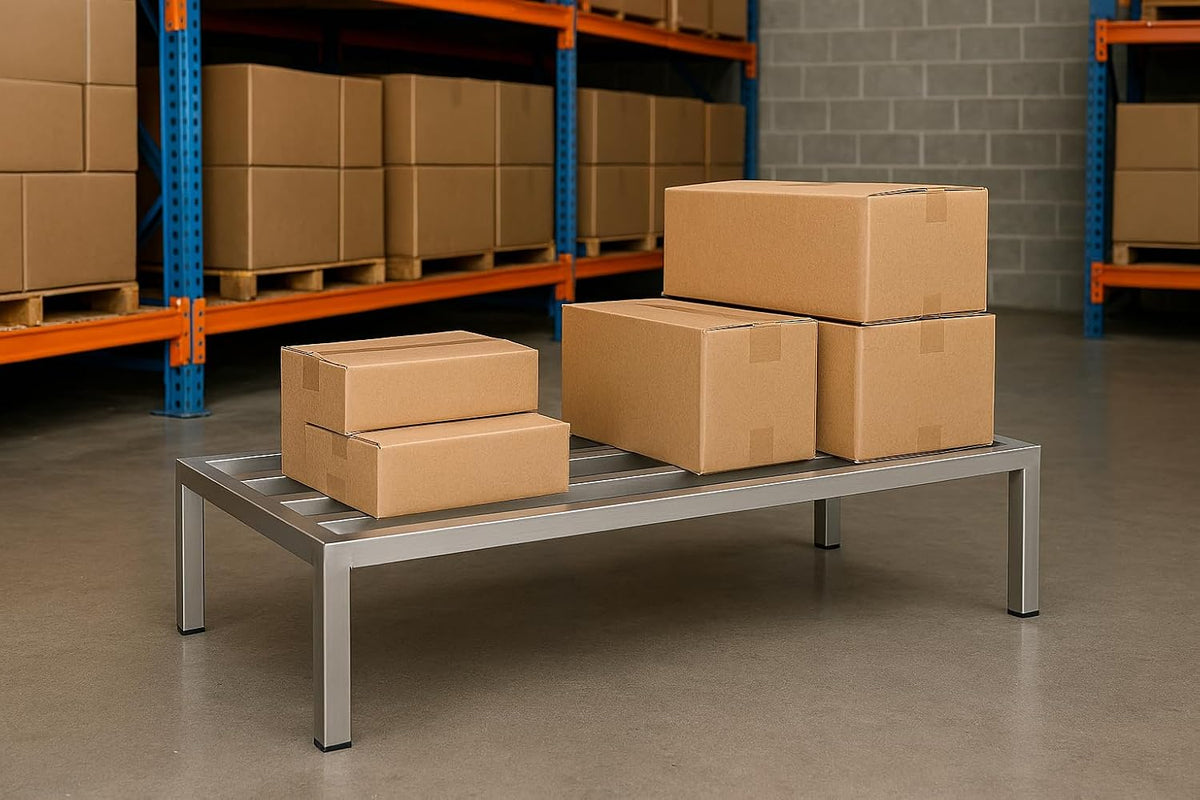 Commercial NSF Aluminum Dunnage Rack - 2,500 lb. Weight Capacity - 48"x20"x12" (28W-138)