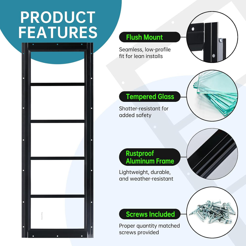 Shed Window 10"x29" 2 Pack Transom Window Fixed Design with Tempered Glass, Perfect for Shed, Chicken Coop, Barn