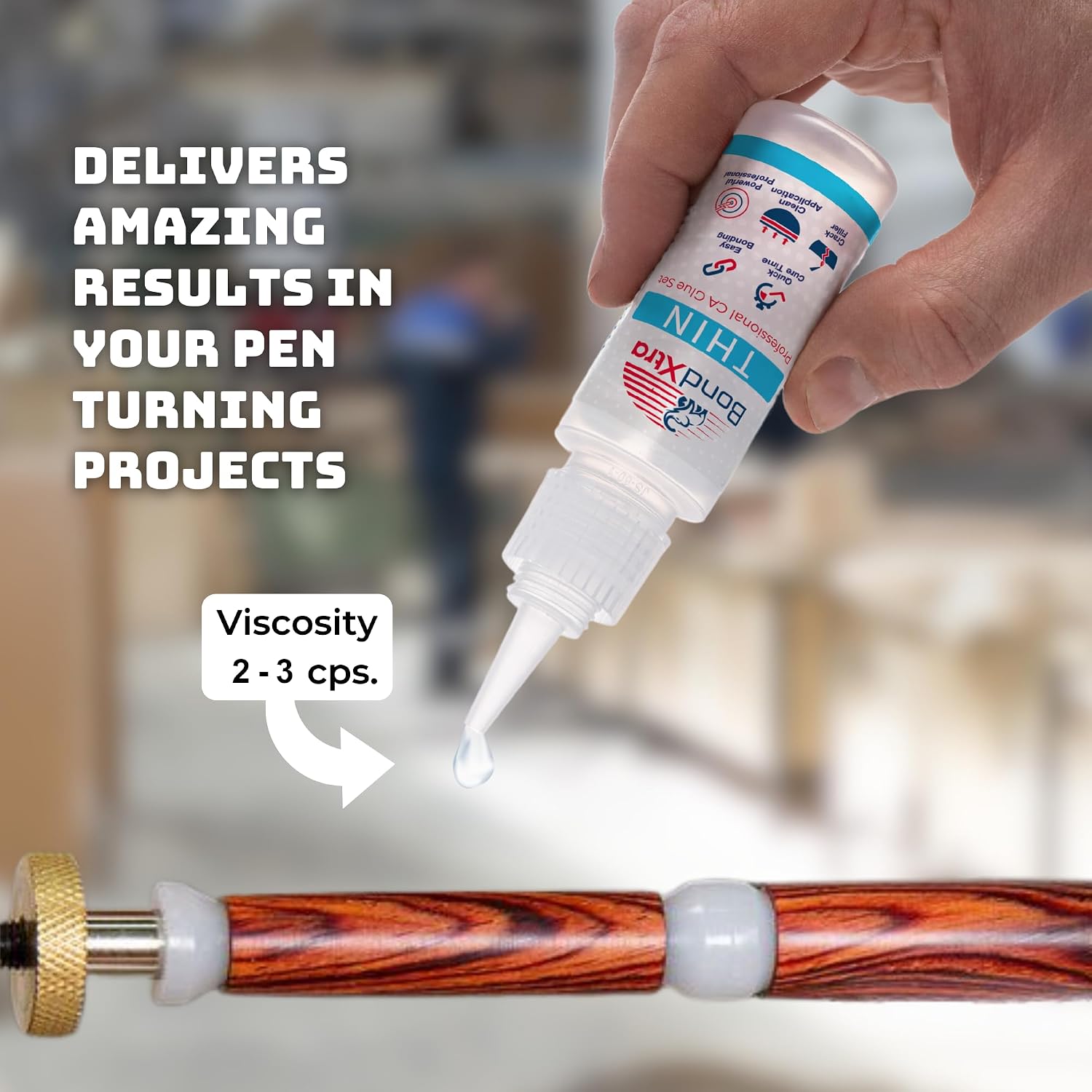 Thin Viscosity 8 oz. Premium CA Glue for Woodworking with Extra Bottles, Caps and Microtips, Super Glue Kit for