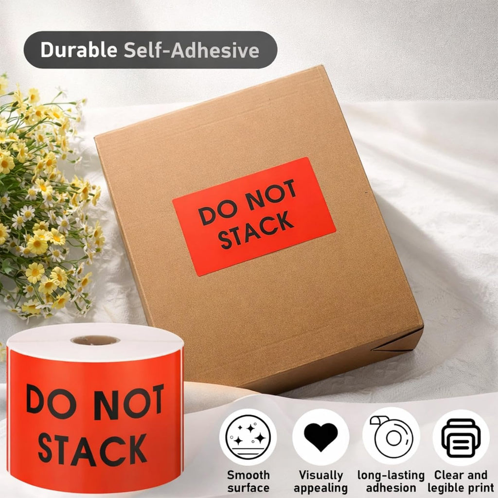 3" x 5" Do Not Stack Stickers 500/roll Shipping Labels Stickers