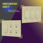 ENERLITES 3-Gang Ivory Mid-Size Decorator Switch Outlet Wall Plate Cover