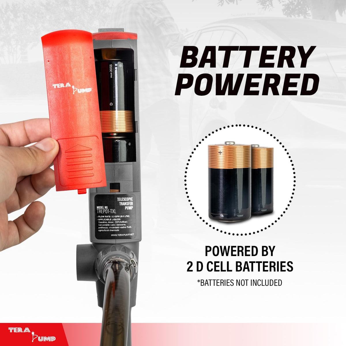 TERA PUMP Portable Battery Powered Gas Transfer Pump, New Gen
