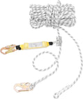 Vertical Lifeline Assembly, 100ft Fall Protection Rope with Rope Grab and Shock Absorber, Polyester Roofing Safety
