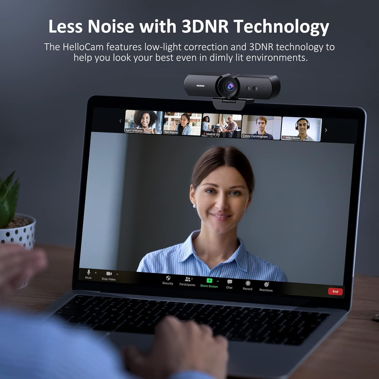 HelloCam, 1080P Webcam with Windows Hello, True Privacy, Automatic Electronic Shutter, Computer Camera, Microphone