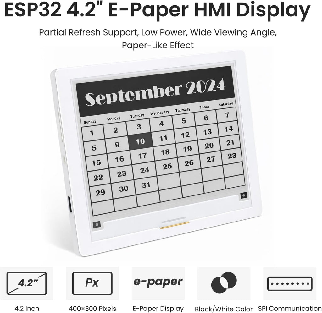 ELECROW ESP32 E-Ink Display 4.2 Inch E-Paper HMI Display Black/White Color