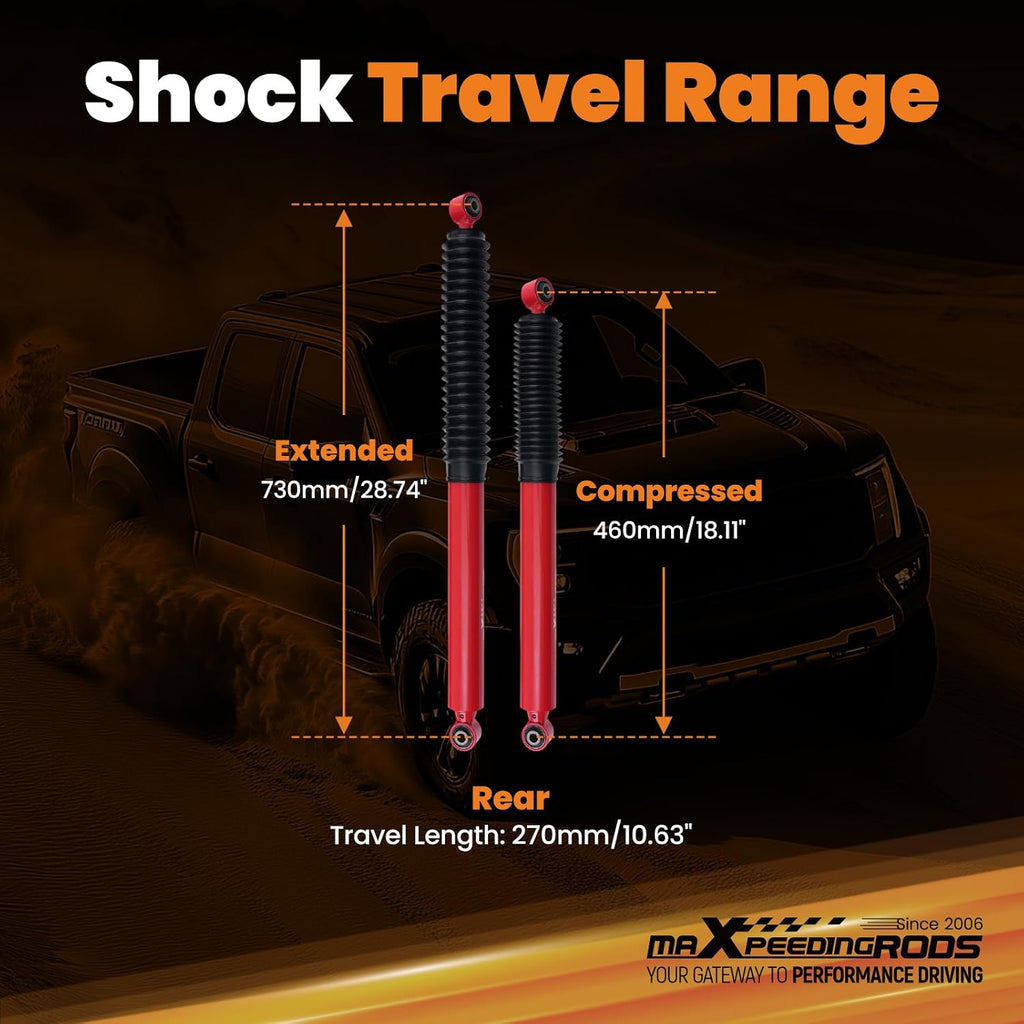 maXpeedingrods Rear 0-1" Monotube Shocks for Ford F-150 2015-2026, G3
