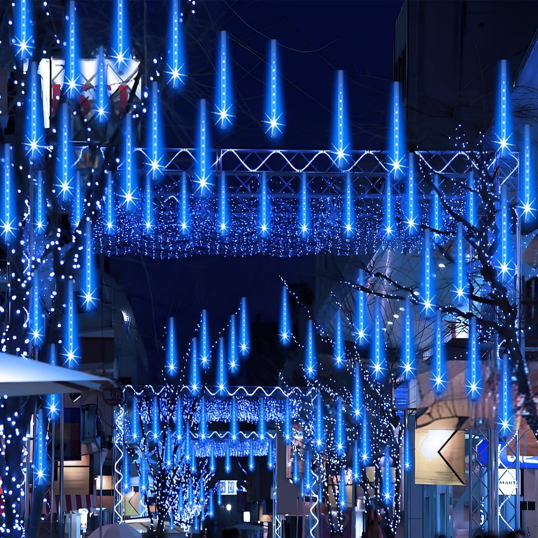 Christmas Lights Outdoor UL Certified 24 Tubes 576 LEDs (Equivalent to 3 Sets of 8 Tubes) Meteor Shower Light Falling