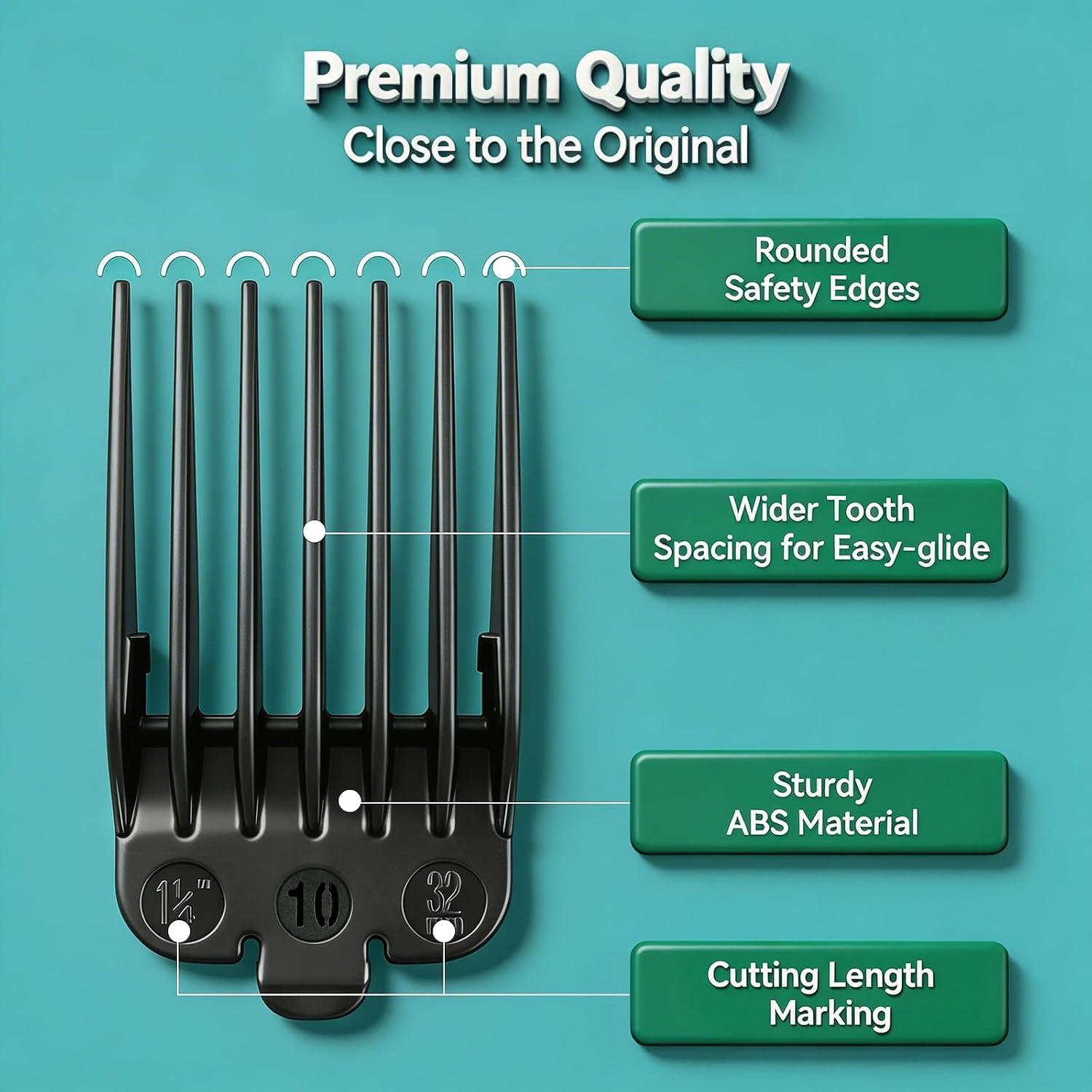 Clipper Guards Set 16 14 12 10 Compatible with Most Wahl Clippers, Clipper Guides Replacement - 1.25" to 2", 4 Piece