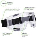Vision-1000 Anti-Fog Safety Goggles, ANSI Z87.1 (4 Pack)
